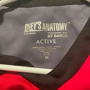 red and grey greys anatomy scrub top